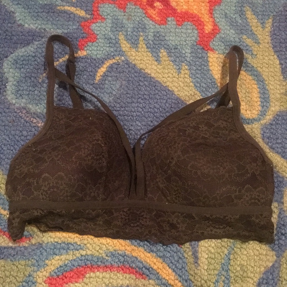 PINK Green lightly lined Bra Small